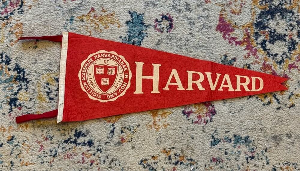 Vintage Harvard University Pennant